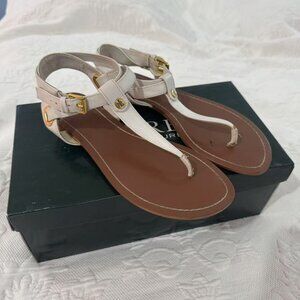 Ralph Lauren Leather White Thong Sandals with Straps (Size 7B)